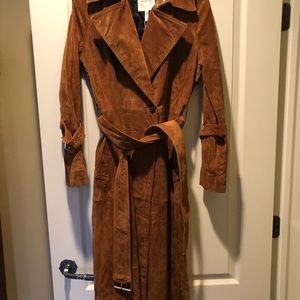 Avec Les Filles genuine suede trench coat